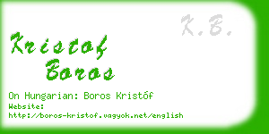 kristof boros business card